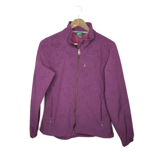 Woolrich Purple Printed Full Zip Up Lightweight Jacket Medium Preowned - Picture 1 of 7